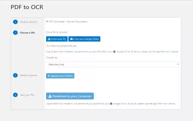 PDF to OCR for Google Chrome™ from Chrome web store to be run with OffiDocs Chromium online PDF to OCR for Google Chrome™ from Chrome web store to be run with OffiDocs Chromium online