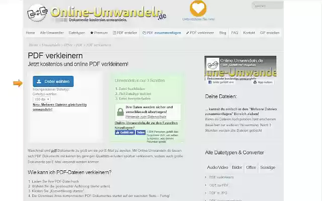 PDF verkleinern Online Umwandeln.de from Chrome web store to be run with OffiDocs Chromium online PDF verkleinern Online Umwandeln.de from Chrome web store to be run with OffiDocs Chromium online