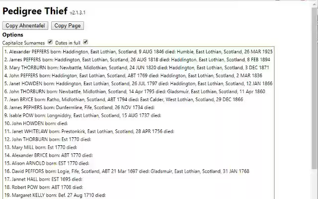 Pedigree Thief from Chrome web store to be run with OffiDocs Chromium online Pedigree Thief from Chrome web store to be run with OffiDocs Chromium online