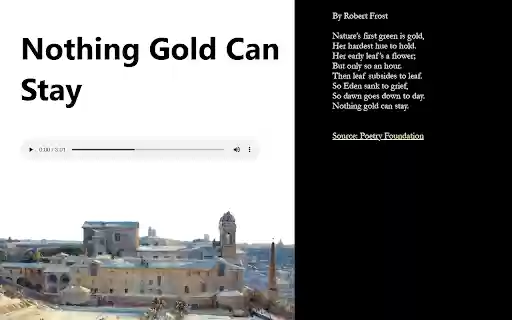 Poem of the Day New Tab from Chrome web store to be run with OffiDocs Chromium online Poem of the Day New Tab from Chrome web store to be run with OffiDocs Chromium online
