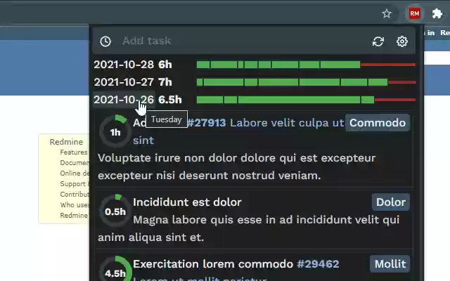 Redmine Time Spender from Chrome web store to be run with OffiDocs Chromium online Redmine Time Spender from Chrome web store to be run with OffiDocs Chromium online
