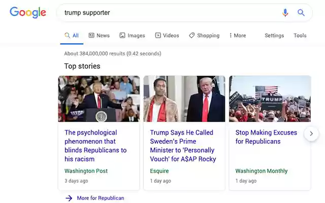 Replace Trump Supporter with Republican from Chrome web store to be run with OffiDocs Chromium online Replace Trump Supporter with Republican from Chrome web store to be run with OffiDocs Chromium online