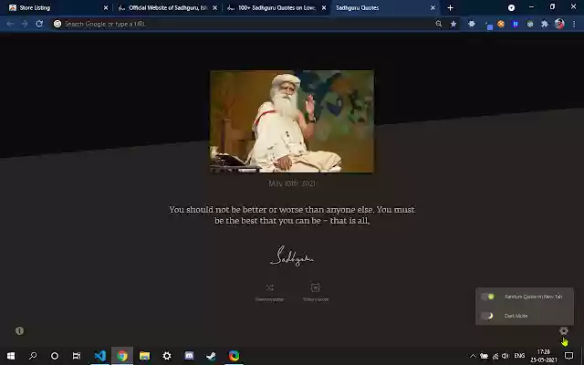 Sadhguru Quotes from Chrome web store to be run with OffiDocs Chromium online Sadhguru Quotes from Chrome web store to be run with OffiDocs Chromium online
