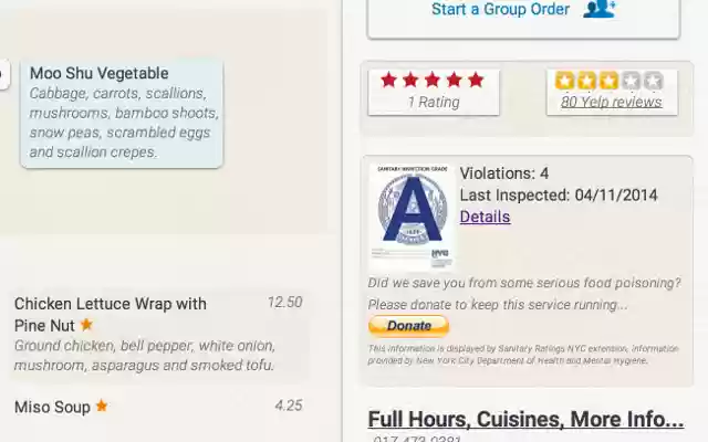 Sanitary Ratings NYC from Chrome web store to be run with OffiDocs Chromium online Sanitary Ratings NYC from Chrome web store to be run with OffiDocs Chromium online