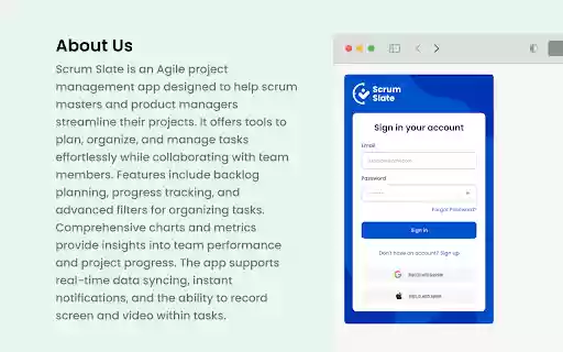 Scrum Slate – Screen Recorder from Chrome web store to be run with OffiDocs Chromium online Scrum Slate – Screen Recorder from Chrome web store to be run with OffiDocs Chromium online