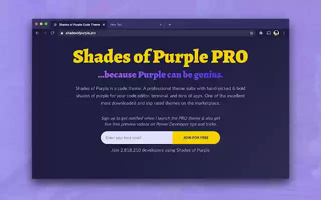 Shades of Purple Chrome Theme from Chrome web store to be run with OffiDocs Chromium online Shades of Purple Chrome Theme from Chrome web store to be run with OffiDocs Chromium online