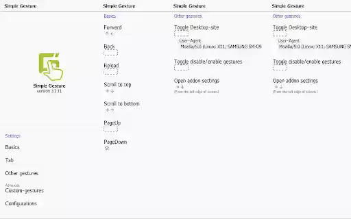 Simple Gesture from Chrome web store to be run with OffiDocs Chromium online Simple Gesture from Chrome web store to be run with OffiDocs Chromium online