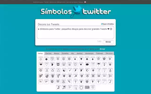 Símbolos Twitter from Chrome web store to be run with OffiDocs Chromium online Símbolos Twitter from Chrome web store to be run with OffiDocs Chromium online