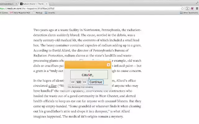 SpeedReader from Chrome web store to be run with OffiDocs Chromium online SpeedReader from Chrome web store to be run with OffiDocs Chromium online