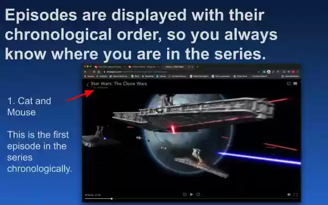 Star Wars Clone Wars Chronological Disney+ from Chrome web store to be run with OffiDocs Chromium online Star Wars Clone Wars Chronological Disney+ from Chrome web store to be run with OffiDocs Chromium online