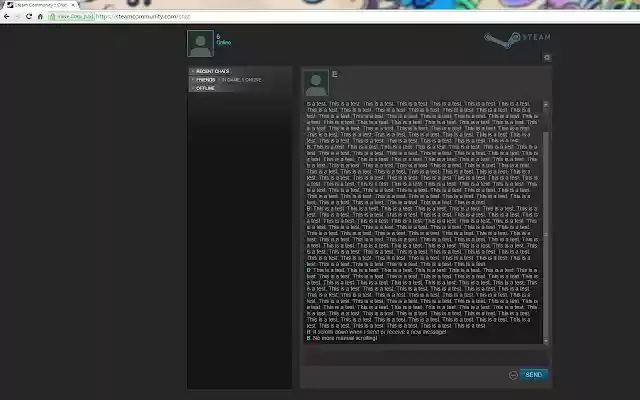 Steam Chat Auto Scroll from Chrome web store to be run with OffiDocs Chromium online Steam Chat Auto Scroll from Chrome web store to be run with OffiDocs Chromium online