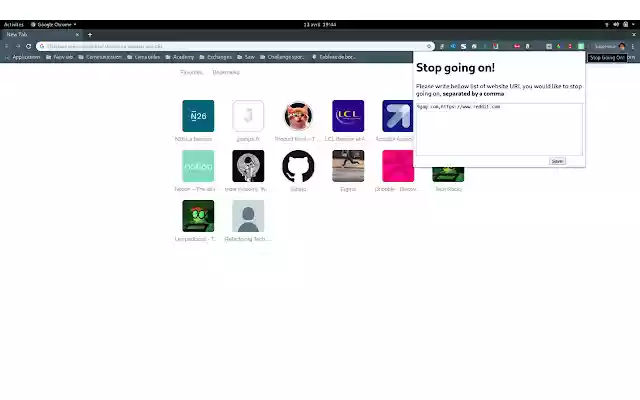 Stop Going On! from Chrome web store to be run with OffiDocs Chromium online Stop Going On! from Chrome web store to be run with OffiDocs Chromium online