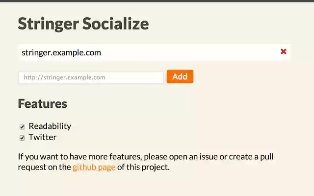 Stringer Socialize from Chrome web store to be run with OffiDocs Chromium online Stringer Socialize from Chrome web store to be run with OffiDocs Chromium online
