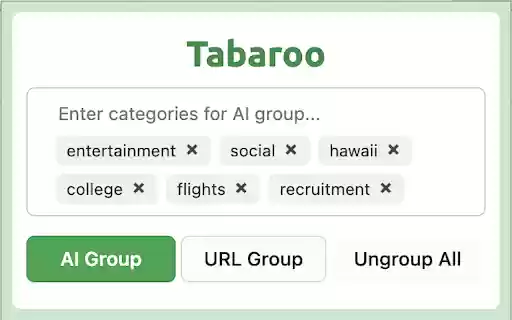 Tabaroo: AI Tab Manager from Chrome web store to be run with OffiDocs Chromium online Tabaroo: AI Tab Manager from Chrome web store to be run with OffiDocs Chromium online