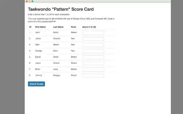 Taekwondo Score Sample from Chrome web store to be run with OffiDocs Chromium online Taekwondo Score Sample from Chrome web store to be run with OffiDocs Chromium online