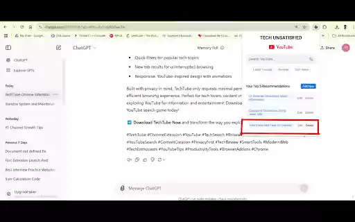 TechTube from Chrome web store to be run with OffiDocs Chromium online TechTube from Chrome web store to be run with OffiDocs Chromium online