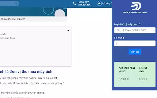 Thu mua máy tính cũ Tin Học Đại Dương Xanh from Chrome web store to be run with OffiDocs Chromium online Thu mua máy tính cũ Tin Học Đại Dương Xanh from Chrome web store to be run with OffiDocs Chromium online