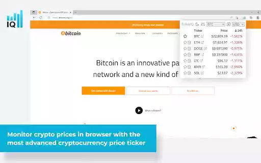 TickerIQ Crypto Price Ticker from Chrome web store to be run with OffiDocs Chromium online TickerIQ Crypto Price Ticker from Chrome web store to be run with OffiDocs Chromium online