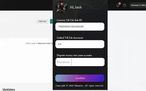 TikTok Ads Balance Top Up TikTok Ads from Chrome web store to be run with OffiDocs Chromium online TikTok Ads Balance Top Up TikTok Ads from Chrome web store to be run with OffiDocs Chromium online