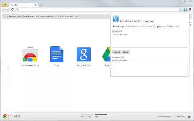 ToggleCase Text Transformer from Chrome web store to be run with OffiDocs Chromium online ToggleCase Text Transformer from Chrome web store to be run with OffiDocs Chromium online