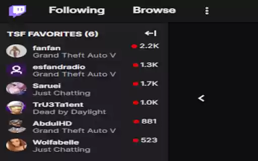 Twitch Sidebar Favorites from Chrome web store to be run with OffiDocs Chromium online Twitch Sidebar Favorites from Chrome web store to be run with OffiDocs Chromium online