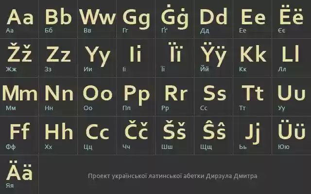 Ukraïnsjka latynka from Chrome web store to be run with OffiDocs Chromium online Ukraïnsjka latynka from Chrome web store to be run with OffiDocs Chromium online