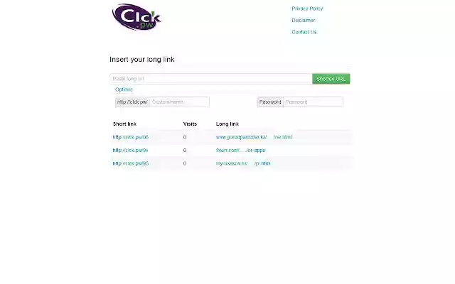 URL Shortner clck.pw from Chrome web store to be run with OffiDocs Chromium online URL Shortner clck.pw from Chrome web store to be run with OffiDocs Chromium online