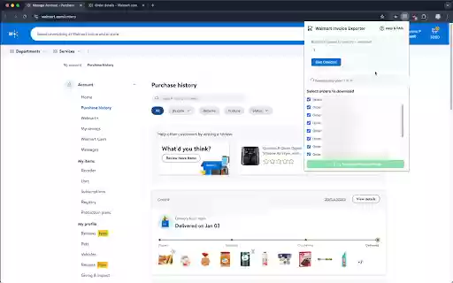 Walmart Invoice Exporter from Chrome web store to be run with OffiDocs Chromium online Walmart Invoice Exporter from Chrome web store to be run with OffiDocs Chromium online