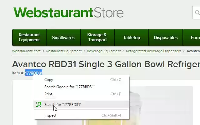 WebstaurantStore.com Context Menu Search from Chrome web store to be run with OffiDocs Chromium online WebstaurantStore.com Context Menu Search from Chrome web store to be run with OffiDocs Chromium online