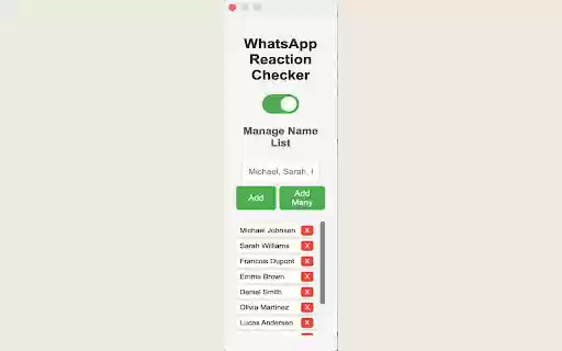 Whatsapp Reaction Checker from Chrome web store to be run with OffiDocs Chromium online Whatsapp Reaction Checker from Chrome web store to be run with OffiDocs Chromium online
