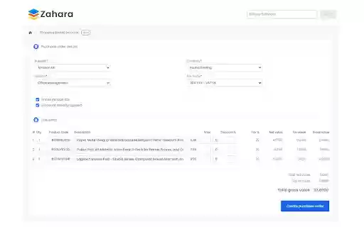 Zahara Shopping basket extractor from Chrome web store to be run with OffiDocs Chromium online Zahara Shopping basket extractor from Chrome web store to be run with OffiDocs Chromium online