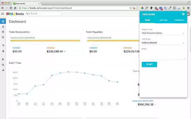 Zoho Books Timer from Chrome web store to be run with OffiDocs Chromium online Zoho Books Timer from Chrome web store to be run with OffiDocs Chromium online